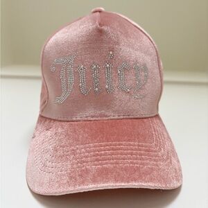 NWT Juicy Couture Pink Velvet Baseball Cap